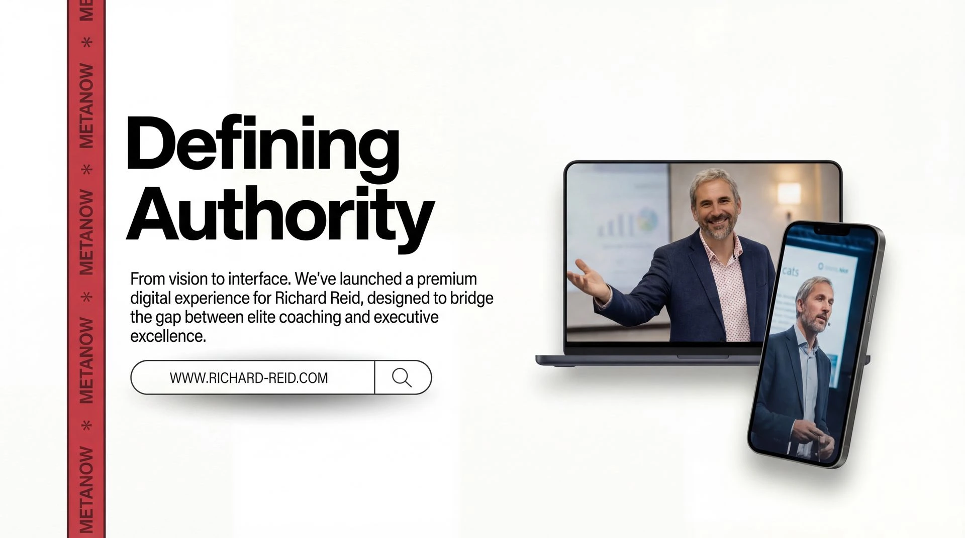 Designing Authority: An Executive Coaching Platform for Richard Reid – Metanow portfolio