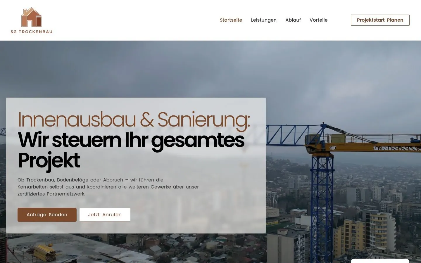 SG Trockenbau – Landing Page by Metanow