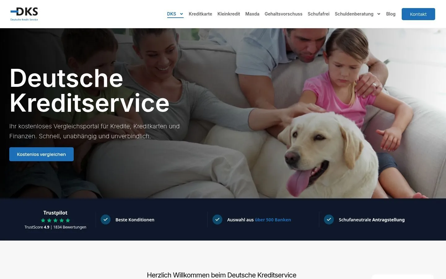 Deutsche Kreditservice – Web Platform by Metanow