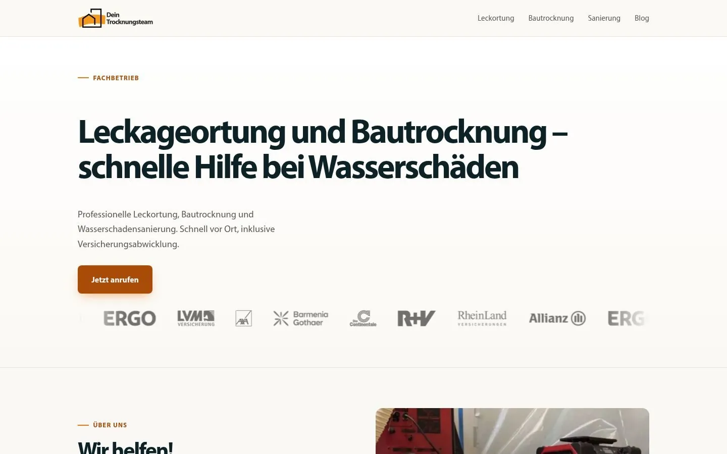 Dein Trocknungsteam – Website Redesign by Metanow