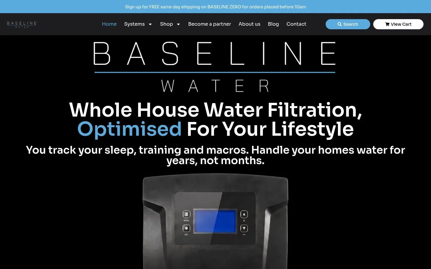 BASELINE Water – Web Design by Metanow