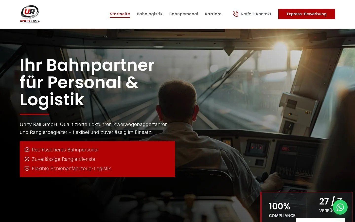 Unity Rail – Web Design by Metanow