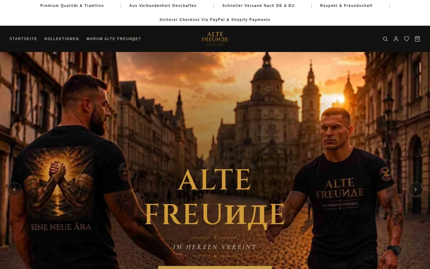 ALTE FREUNDE – Story-driven Shopify store for a clothing brand