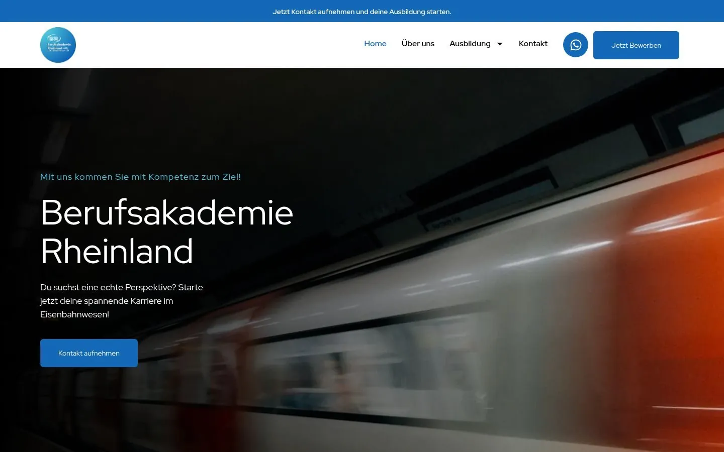 Berufsakademie Rheinland – Website for a railway vocational training academy