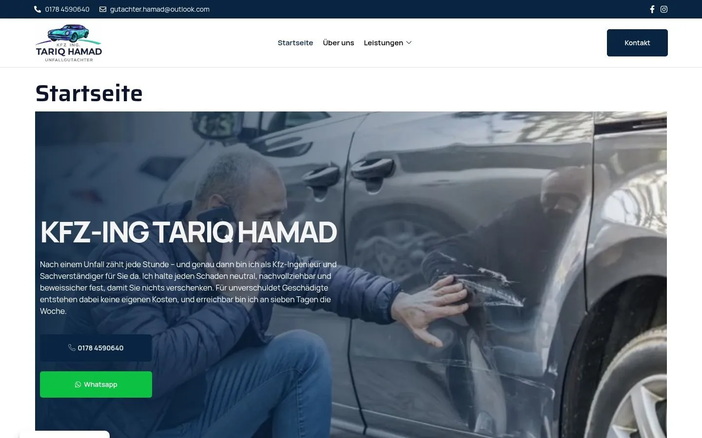 Kfz-Gutachter Hamad – Web Design by Metanow