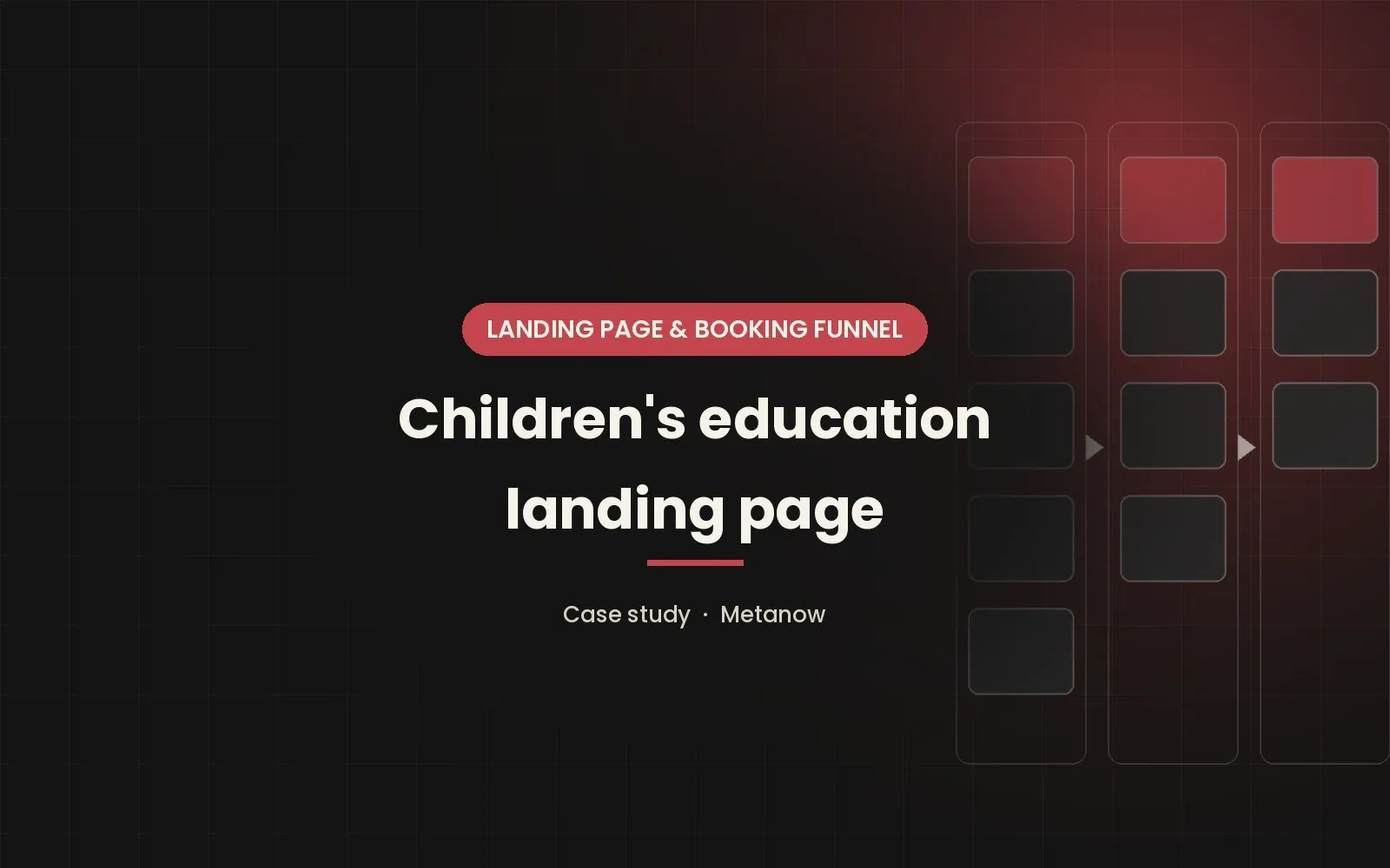 Children's education landing page – case study by Metanow