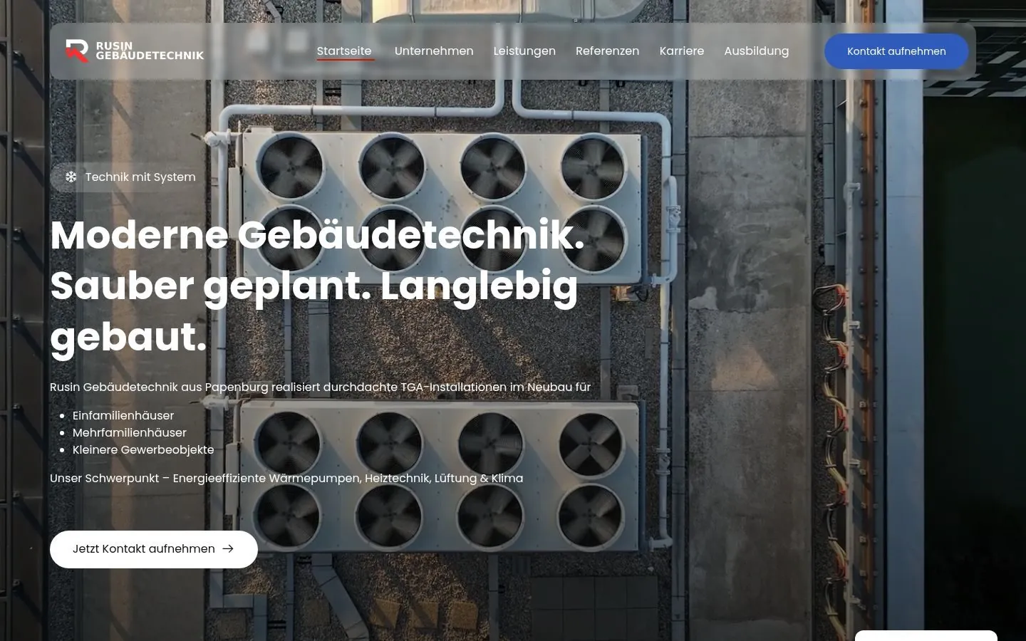Rusin Gebäudetechnik – Web Design by Metanow
