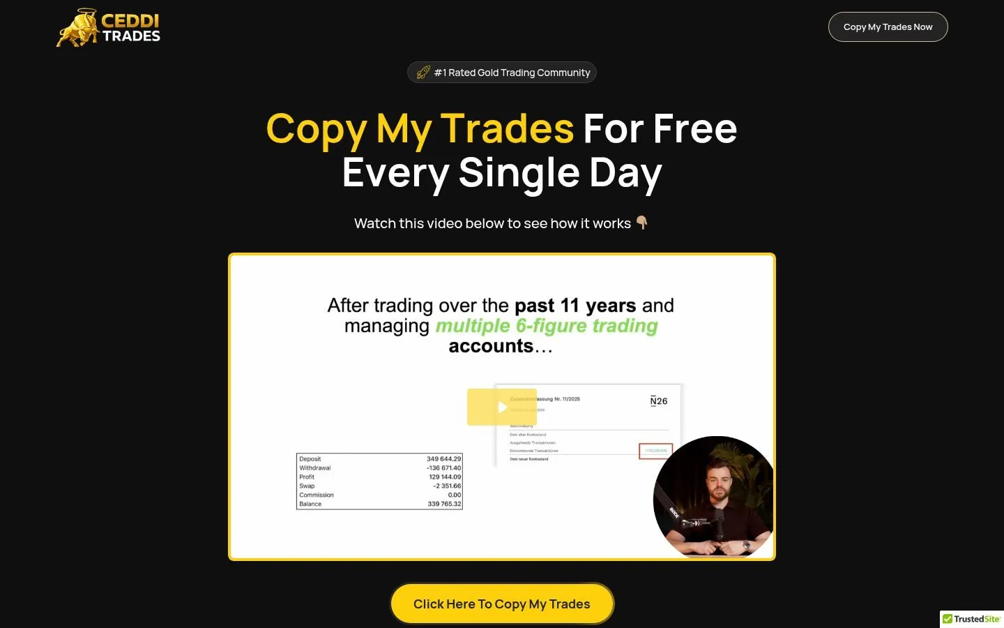Ceddi Trades – Landing Page by Metanow