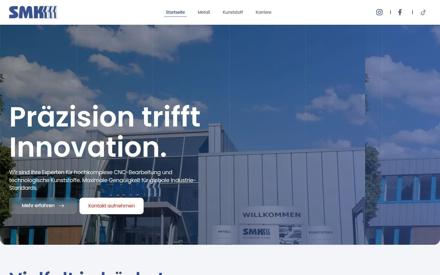 SMK Röhrsdorf – Website for a precision CNC manufacturer