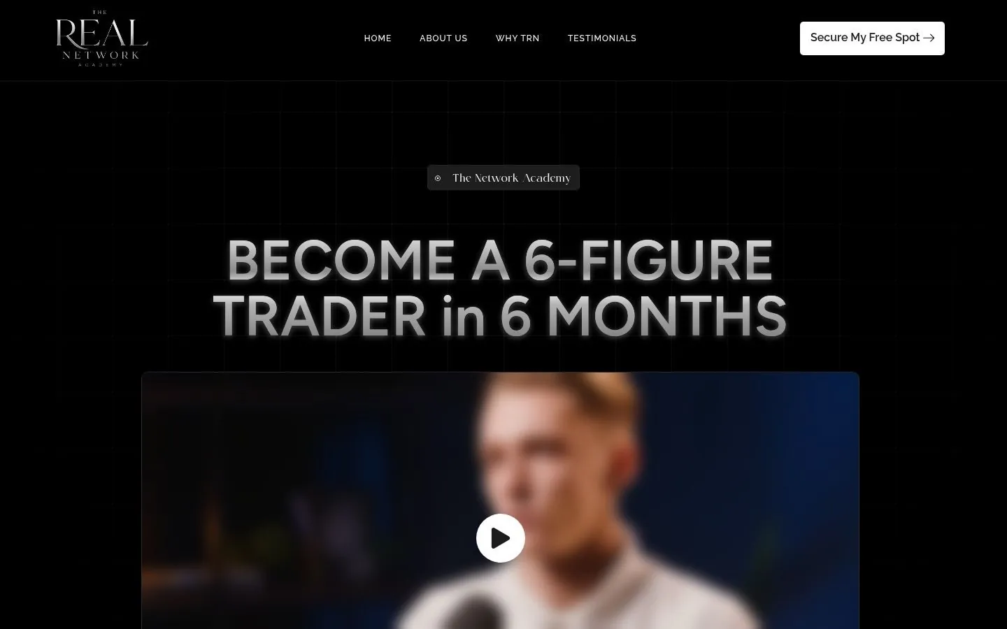 TRN Academy – Landing Page by Metanow
