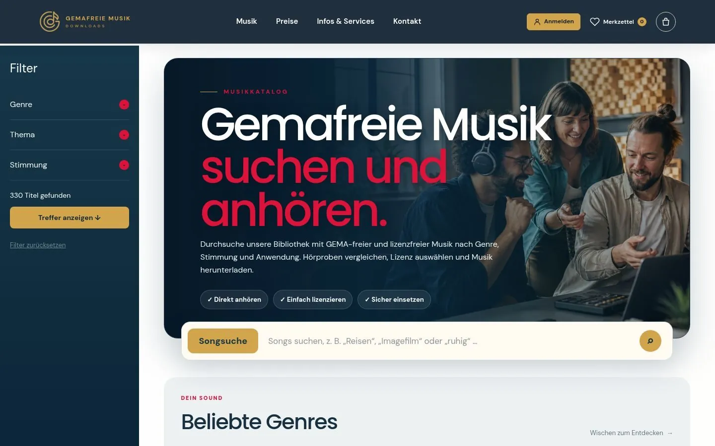 Gemafreie Musikdownloads E-commerce project by Metanow – image 3
