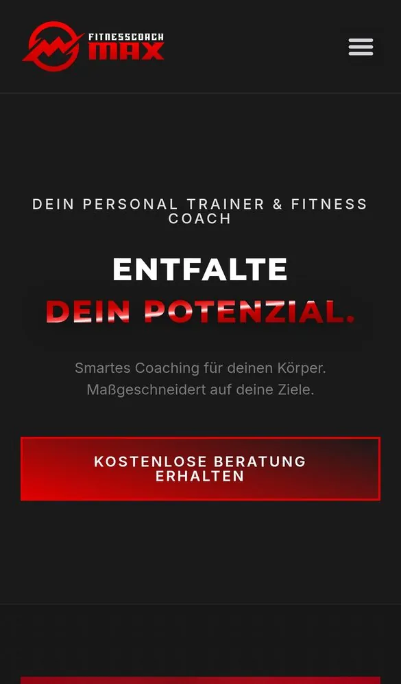Fitnesscoach Max Web Design project by Metanow – image 2