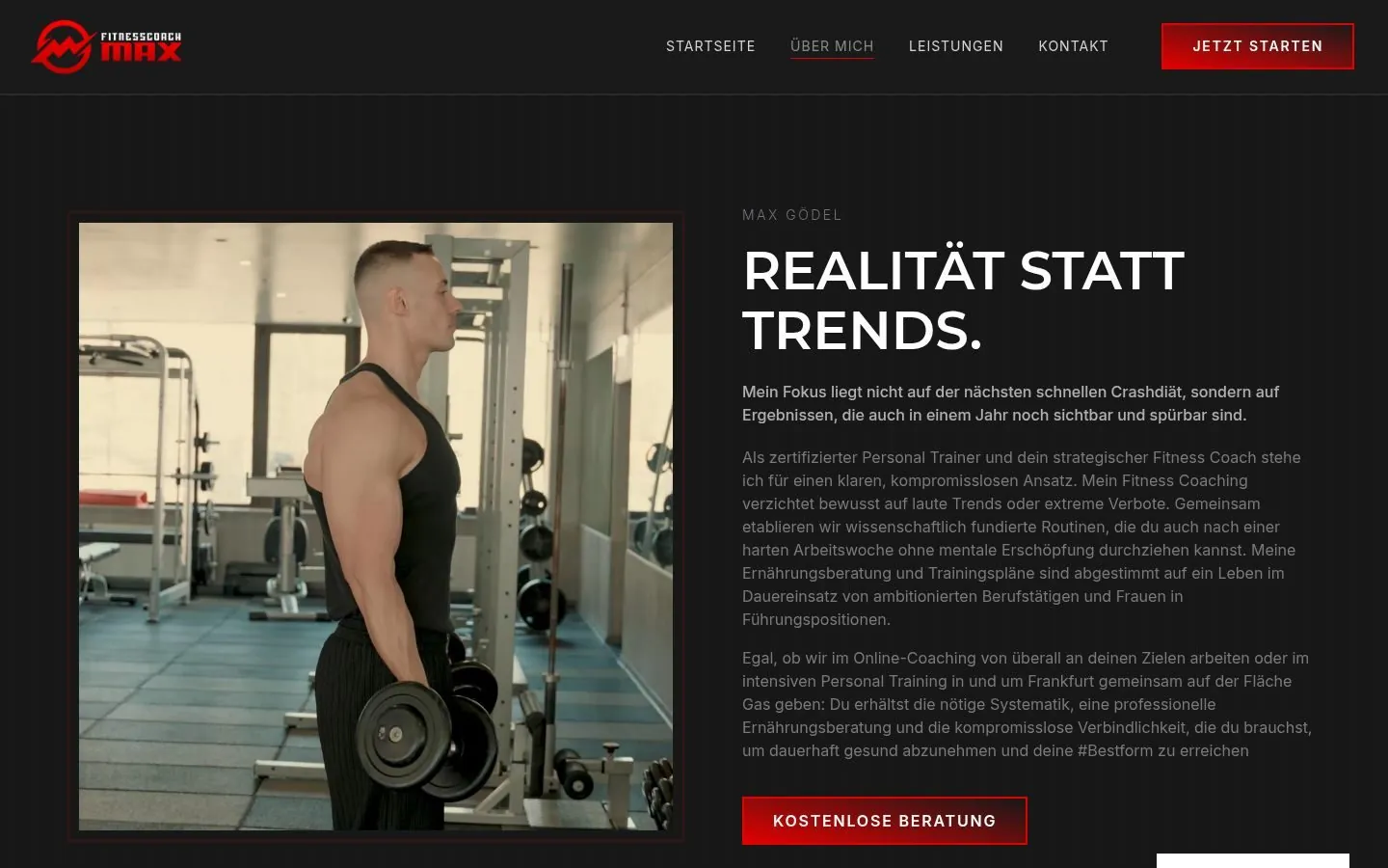 Progetto di Web Design Fitnesscoach Max di Metanow – immagine 3