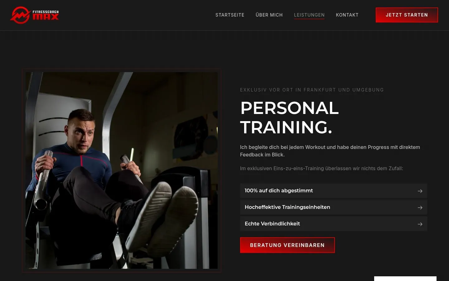Progetto di Web Design Fitnesscoach Max di Metanow – immagine 4