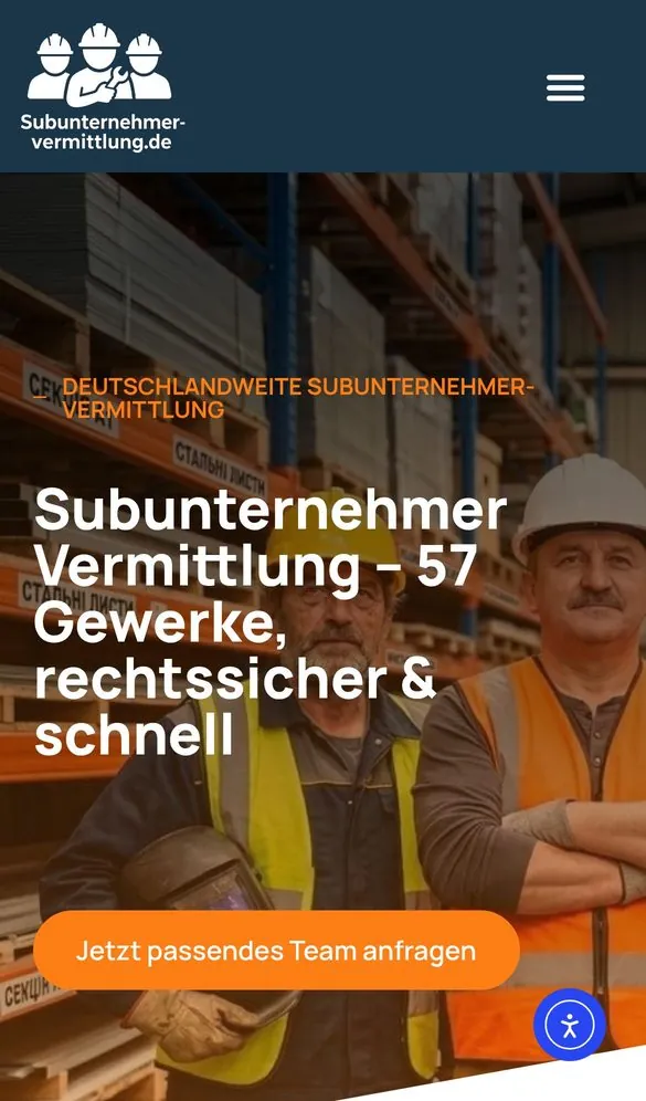 Subunternehmer Vermittlung Platform project by Metanow – image 2