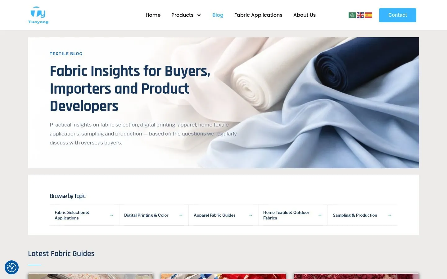 Tuoyang Textile Landing Page project by Metanow – image 4