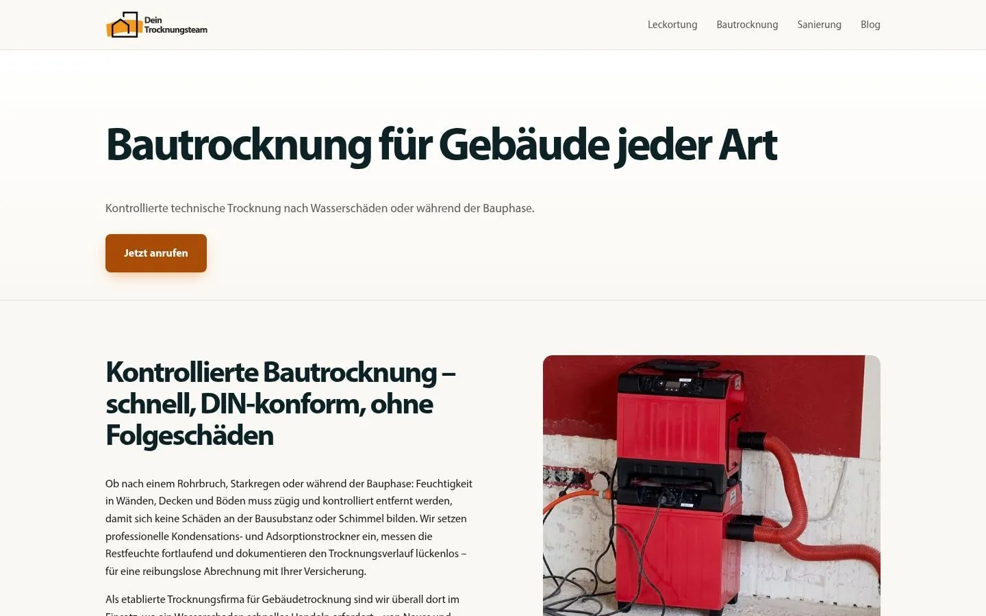 Dein Trocknungsteam Website Redesign project by Metanow – image 4
