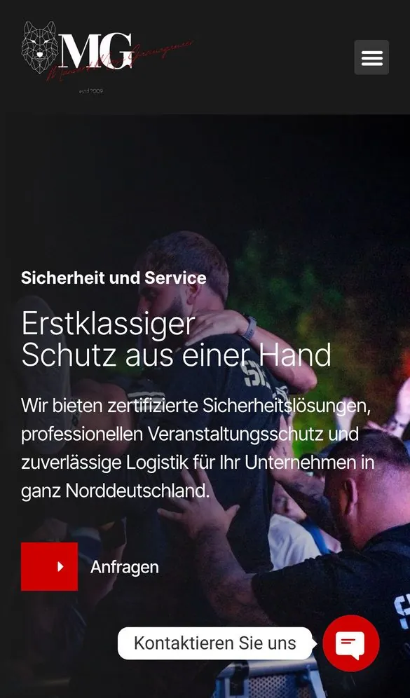 MG Sicherheitsdienst Web Design project by Metanow – image 2