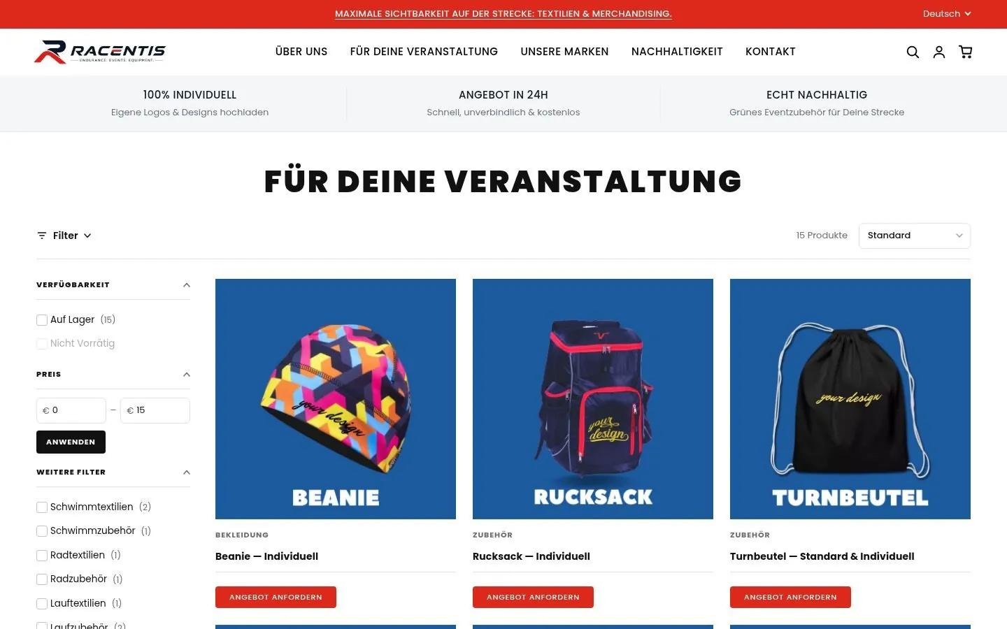Racentis Shopify Store project by Metanow – image 4