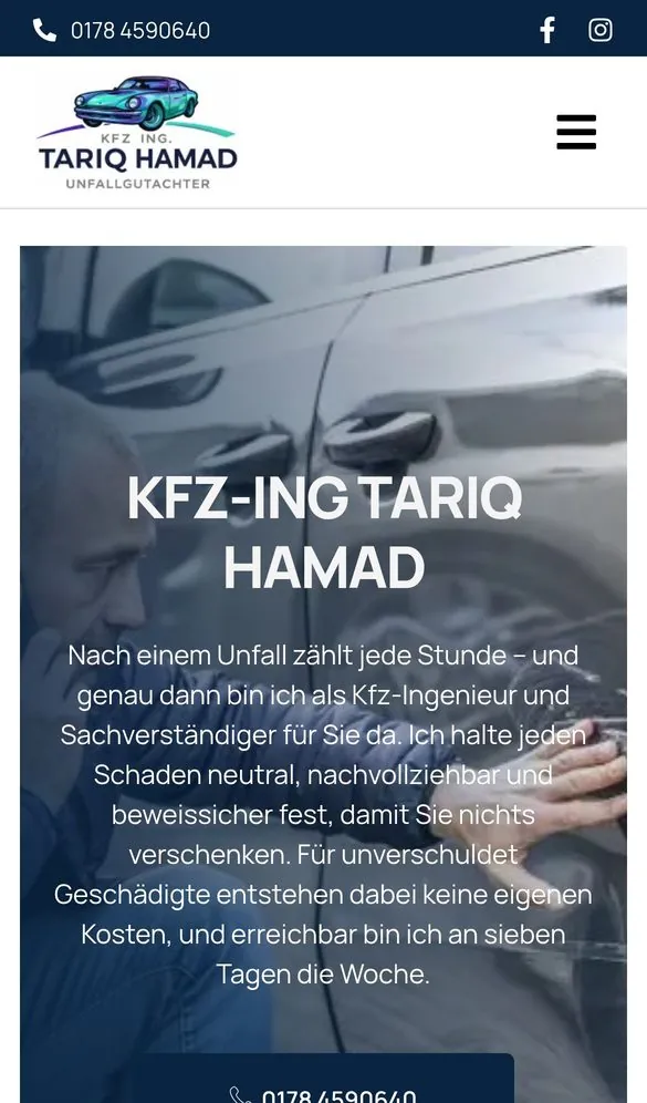 Kfz-Gutachter Hamad Web Design project by Metanow – image 2