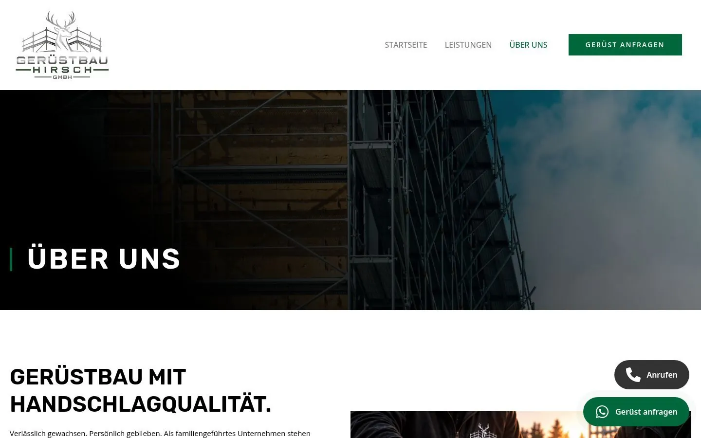 Gerüstbau Hirsch Web Design project by Metanow – image 4