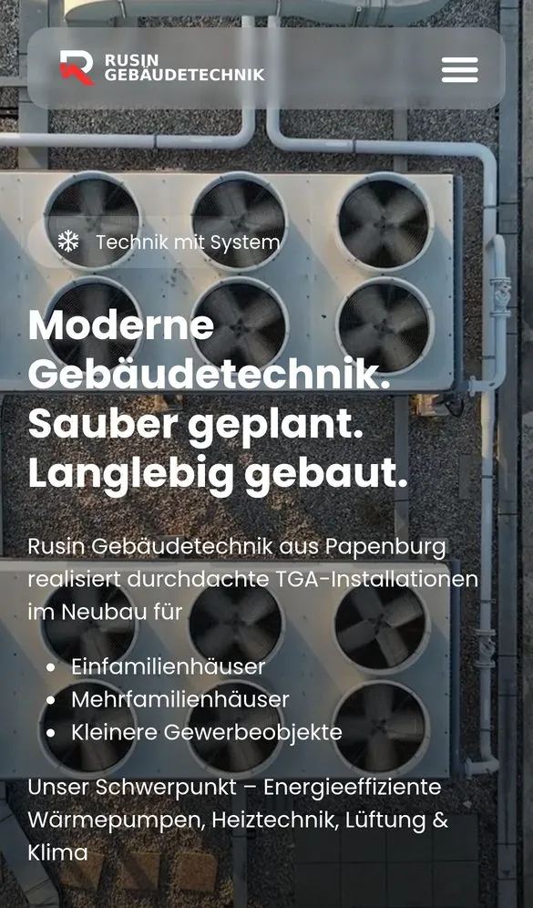 Rusin Gebäudetechnik Web Design project by Metanow – image 4