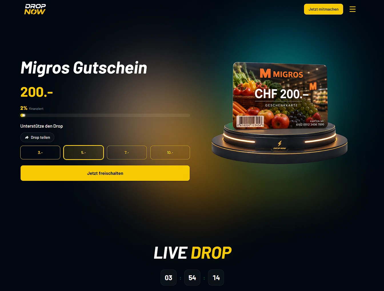 DropNow live drop page