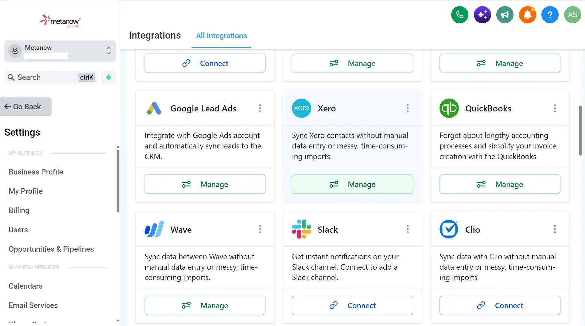 How to Set Up Xero Integration in Metanow CRM